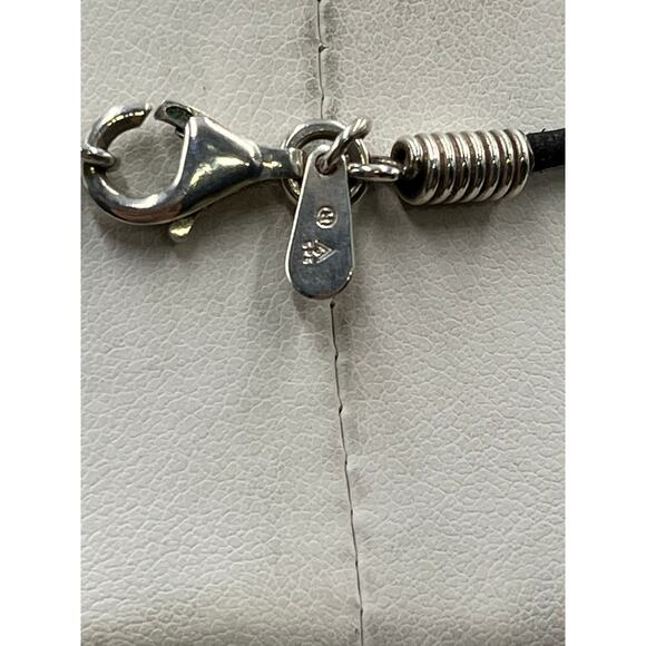 Silpada Sterling Silver Black Leather Cardinal Rule Coral Pendant Necklace N0965 - Picture 8 of 11